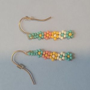 Icon Collection beaded small multi colored flower earrings